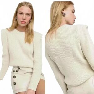 & Other Stories Statement Shoulders
Cream Knit Sweater Size XS New Without Tags!